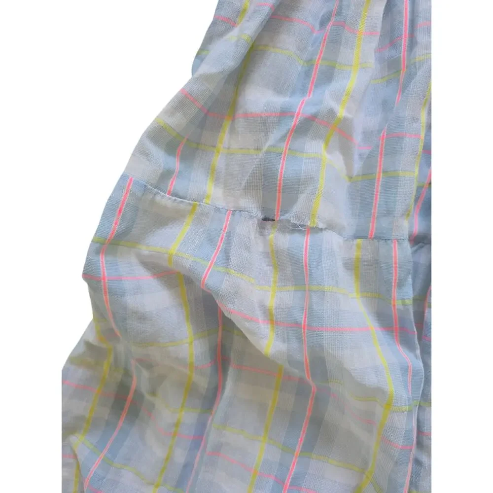 Cosmosophie Isolda Dress in Castle Print Pastel Plaid Preppy Classic Size 14‎